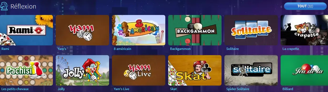 Catalogue de jeux du casino – slots, tables et casino en direct sur une seule page